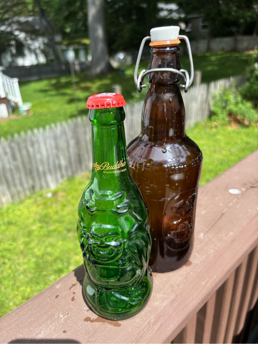 Lucky Buddha & Fischer Beer Bottle (Both Empty!)